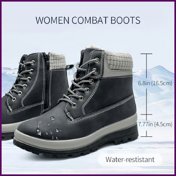 Women's Winter Snow Boots Waterproof Fur Lined Ankle Booties Non Slip Platform - Picture 6 of 8